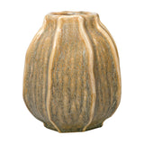 Ridged Reactive Glaze Ceramic Vase – Cream