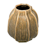 Ridged Reactive Glaze Ceramic Vase – Cream