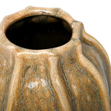 Ridged Reactive Glaze Ceramic Vase – Cream