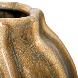 Ridged Reactive Glaze Ceramic Vase – Cream
