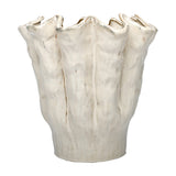 Wavy Rim Reactive Glaze Ceramic Vase – Cream