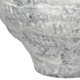 Textured Ceramic Round Glazed Vase – White