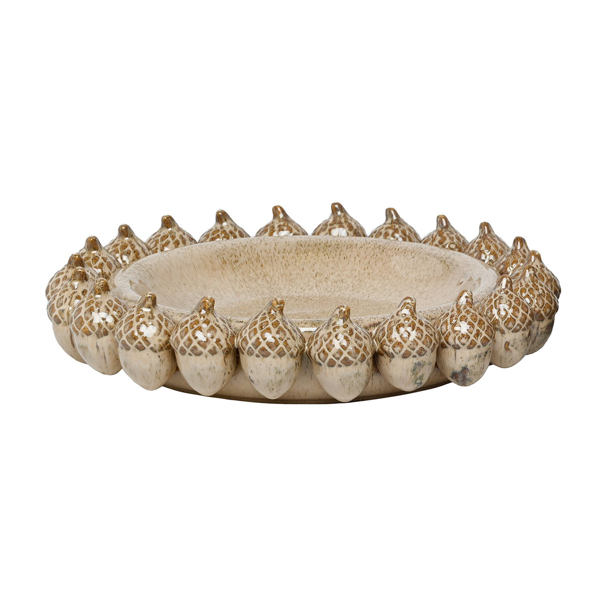 Acorn Border Ceramic Decorative Bowl – Cream