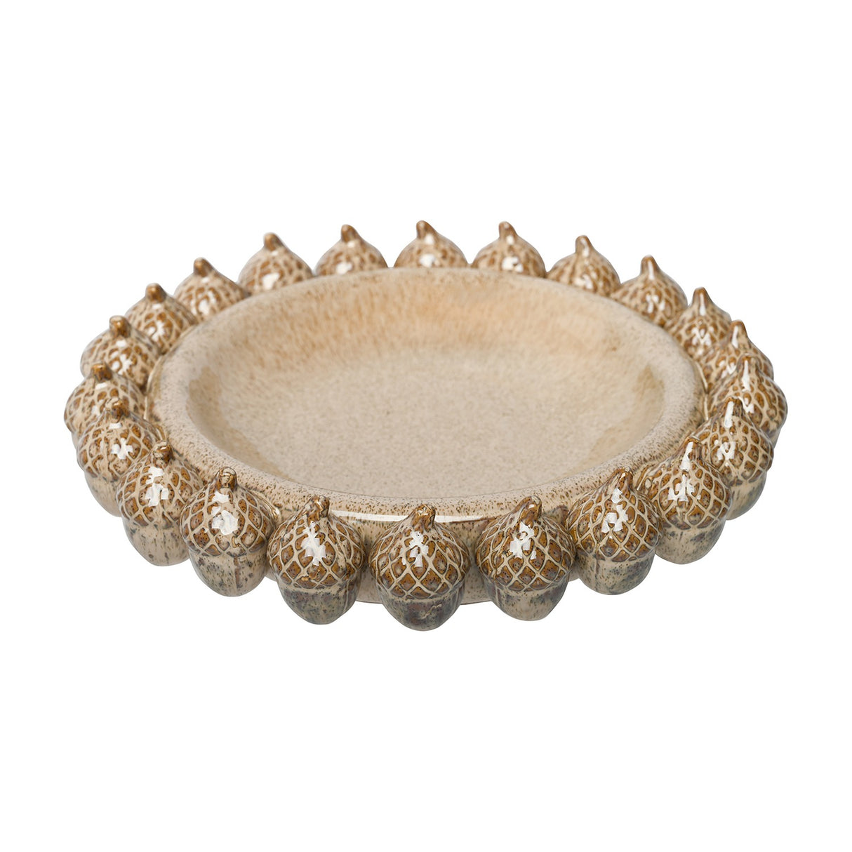 Acorn Border Ceramic Decorative Bowl – Cream