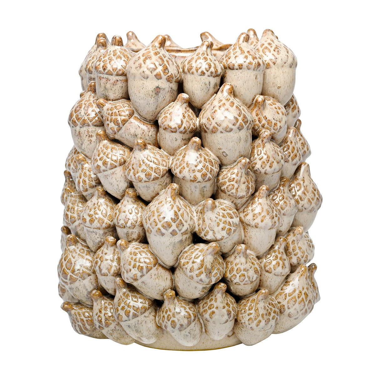 Textured Acorn Ceramic Vase – Cream