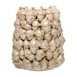 Textured Acorn Ceramic Vase – Cream