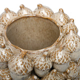 Textured Acorn Ceramic Vase – Cream