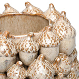 Textured Acorn Ceramic Vase – Cream