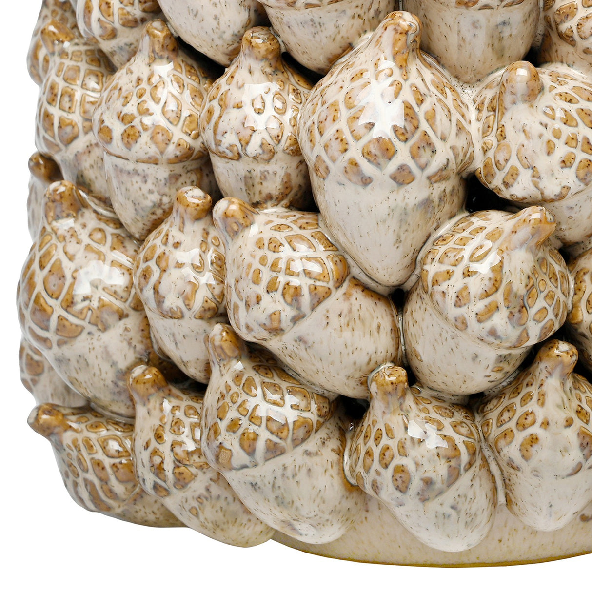Textured Acorn Ceramic Vase – Cream