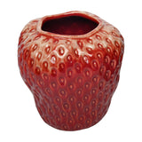 Dimpled Ceramic Strawberry Vase – Red