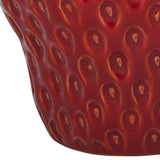 Dimpled Ceramic Strawberry Vase – Red