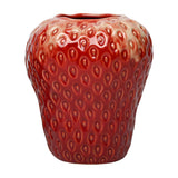 Dimpled Strawberry Ceramic Vase – Red
