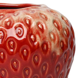 Dimpled Strawberry Ceramic Vase – Red