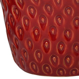 Dimpled Strawberry Ceramic Vase – Red