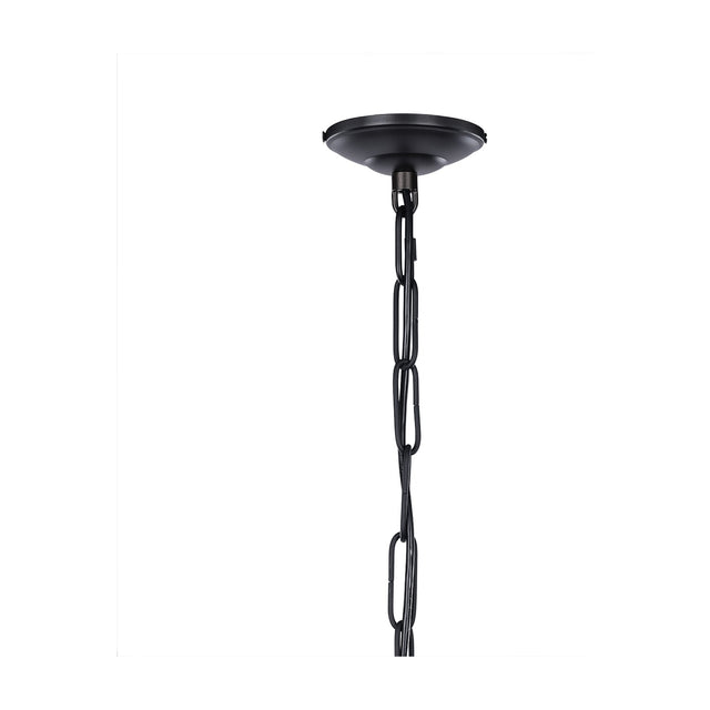 Libra Interiors Tiered Cloud Wire pendant light ceiling canopy and matt black chain suspension detail on a plain white background.
