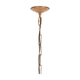 Libra Interiors Teardrop Wire pendant light showing the burnished brass ceiling canopy, chain suspension and black cable against a plain white background.