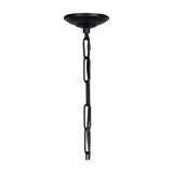 Libra Interiors Wire Cage Double Tiered Pendant Light in black, showing the matt black ceiling canopy and suspension chain against a plain white background.