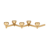 Zigzag 5-Cup Polished Iron Candle Holder – Gold
