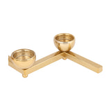 Zigzag 5-Cup Polished Iron Candle Holder – Gold
