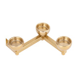Zigzag 5-Cup Polished Iron Candle Holder – Gold