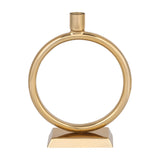 Polished Ring Gold Taper Candle Holder