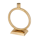 Polished Ring Gold Taper Candle Holder