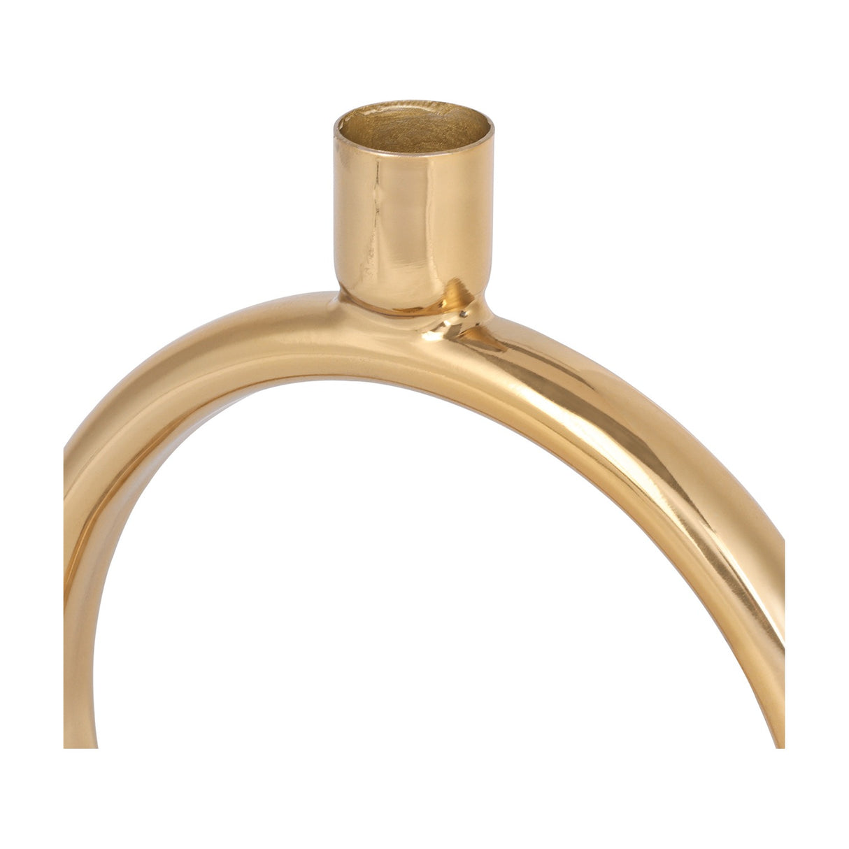 Polished Ring Gold Taper Candle Holder