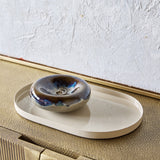 Enamelled Oval Iron Serving Tray – Cream
