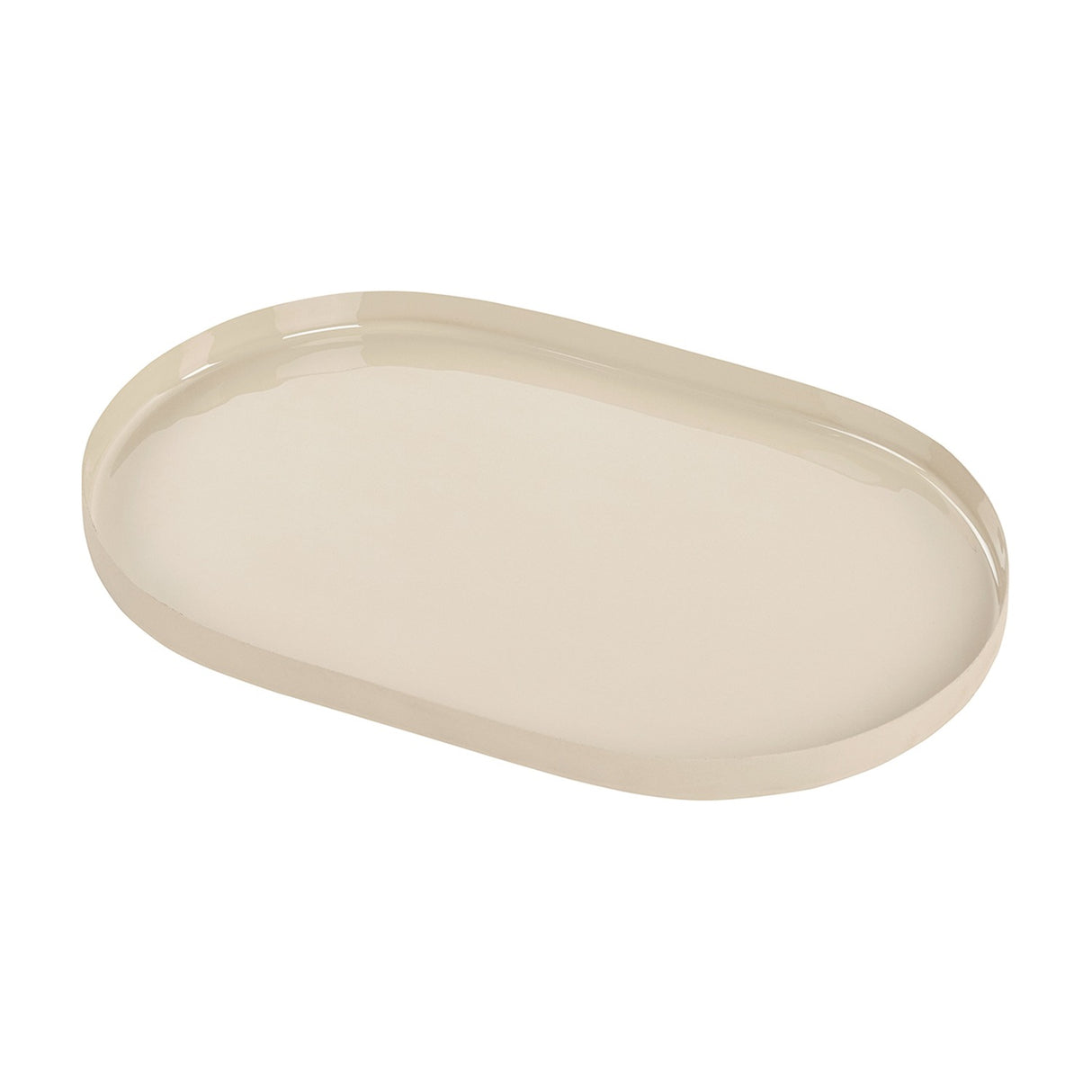 Enamelled Oval Iron Serving Tray – Cream