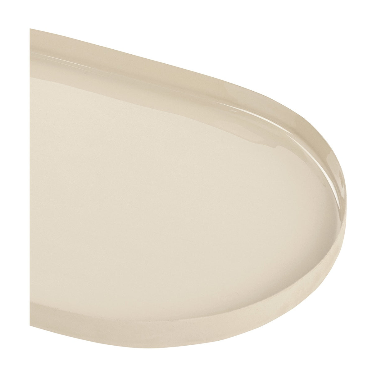 Enamelled Oval Iron Serving Tray – Cream