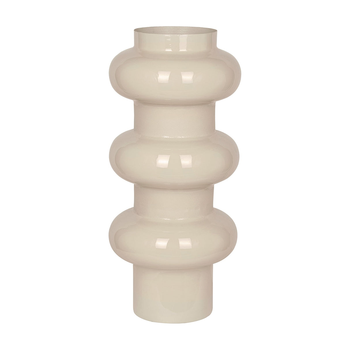Tiered Cream Enamel Iron Vase