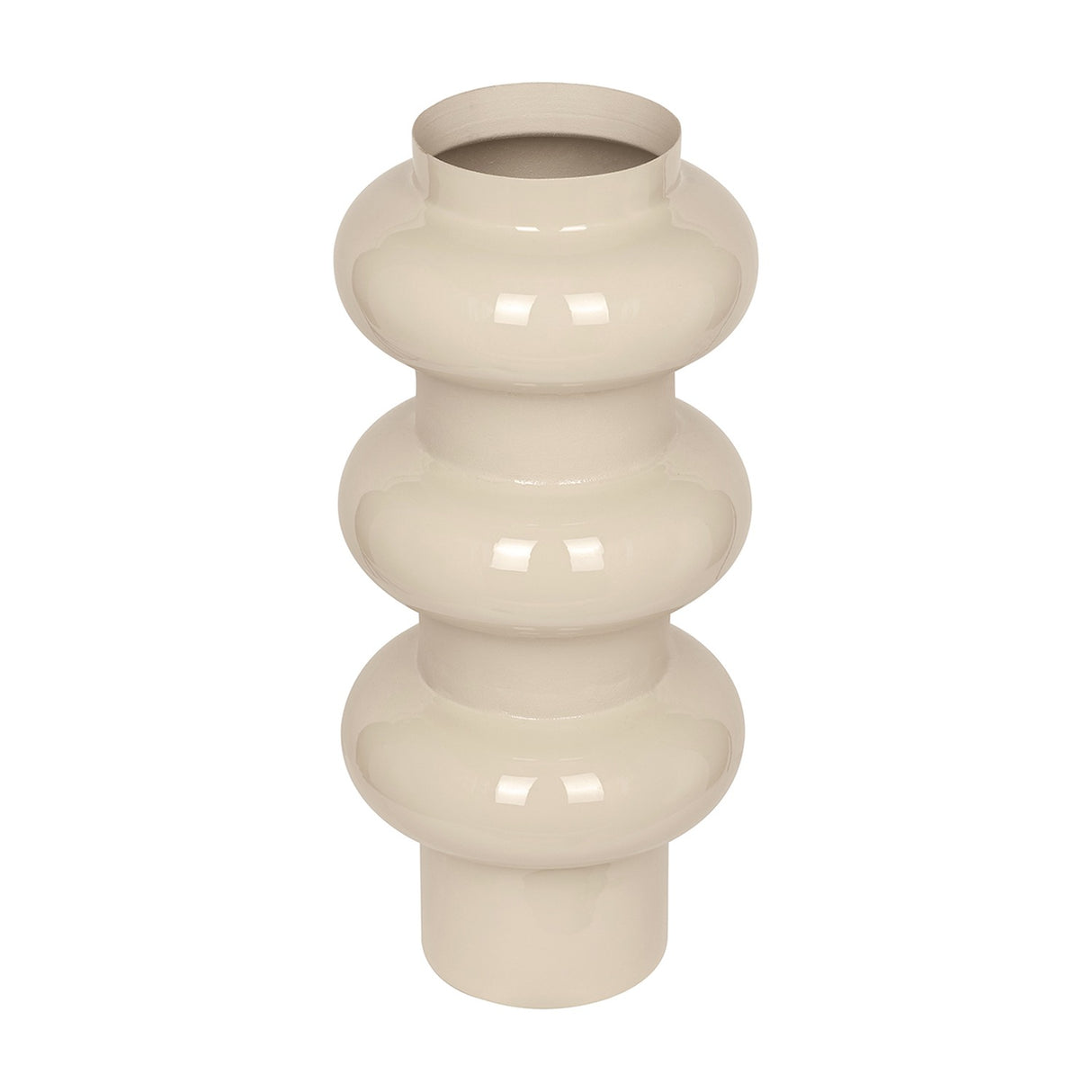 Tiered Cream Enamel Iron Vase