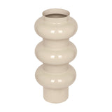 Tiered Cream Enamel Iron Vase