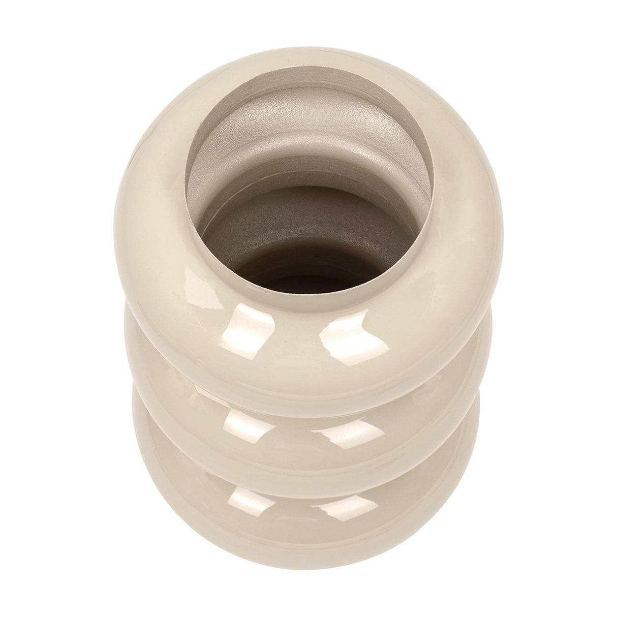 Tiered Cream Enamel Iron Vase