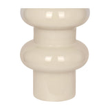 Tiered Cream Enamel Iron Vase