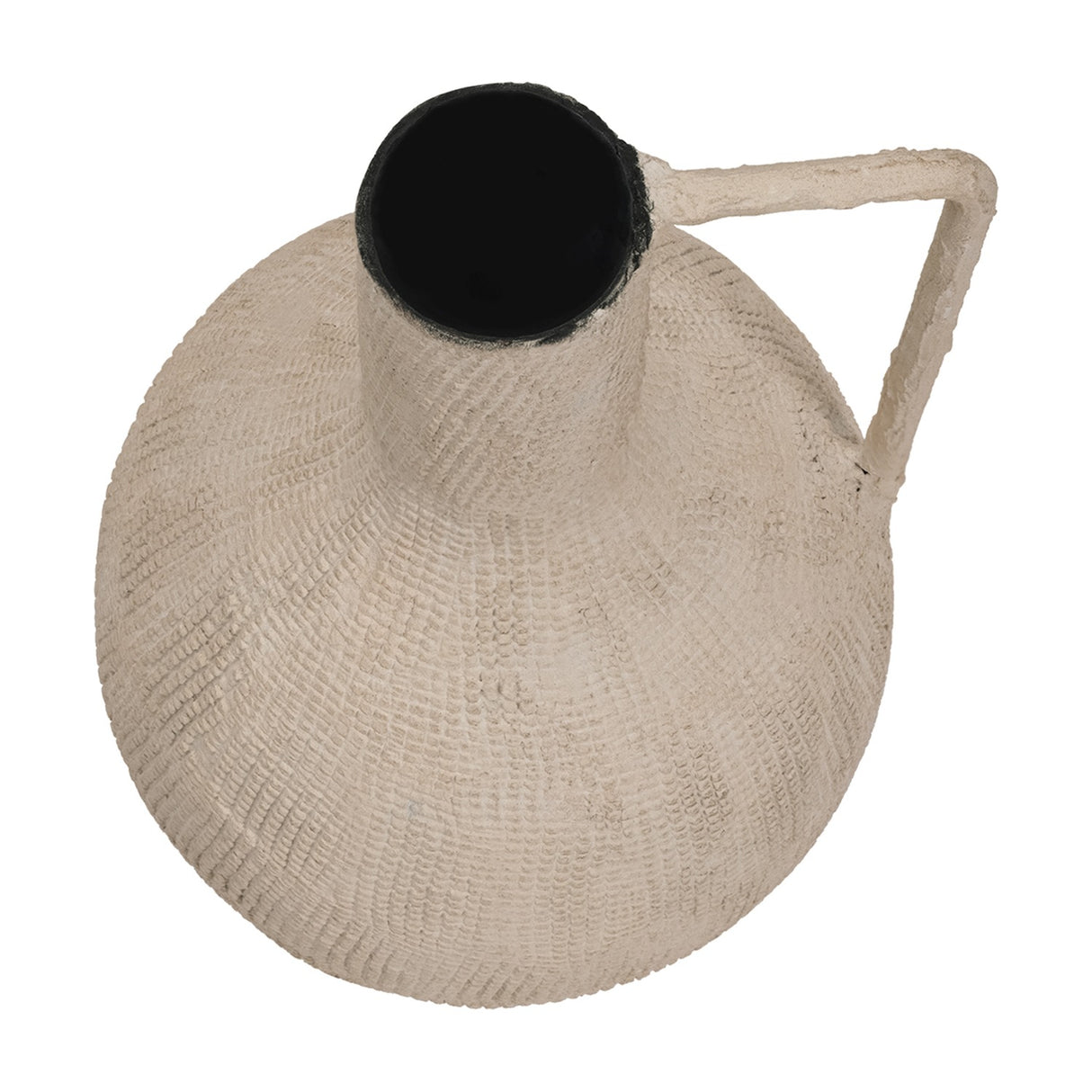 Textured Teardrop Handled Vase – Cream