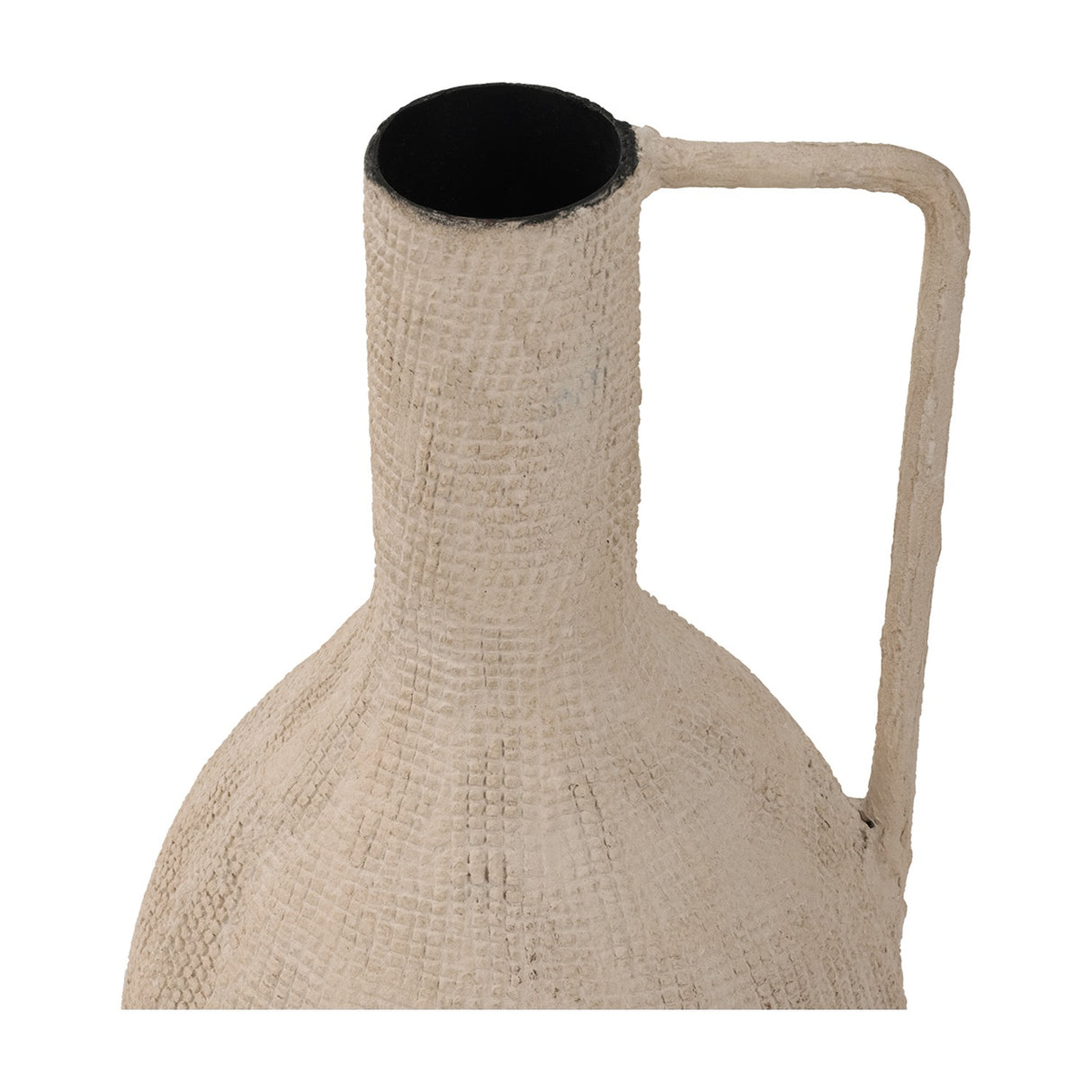 Textured Teardrop Handled Vase – Cream