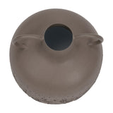 Top-down view of the Libra Interiors Textured Two-Tone Iron Handled Vase in brown, showing the round opening, looped handles and matt finish.