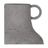 Textured Two-Handled Metal Vase – Taupe