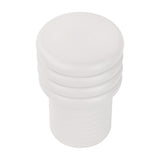 Libra Interiors Ribbed Iron Sculptural Side Table in cream with stacked ribbed bands and a smooth domed top, shown from above on a white background.