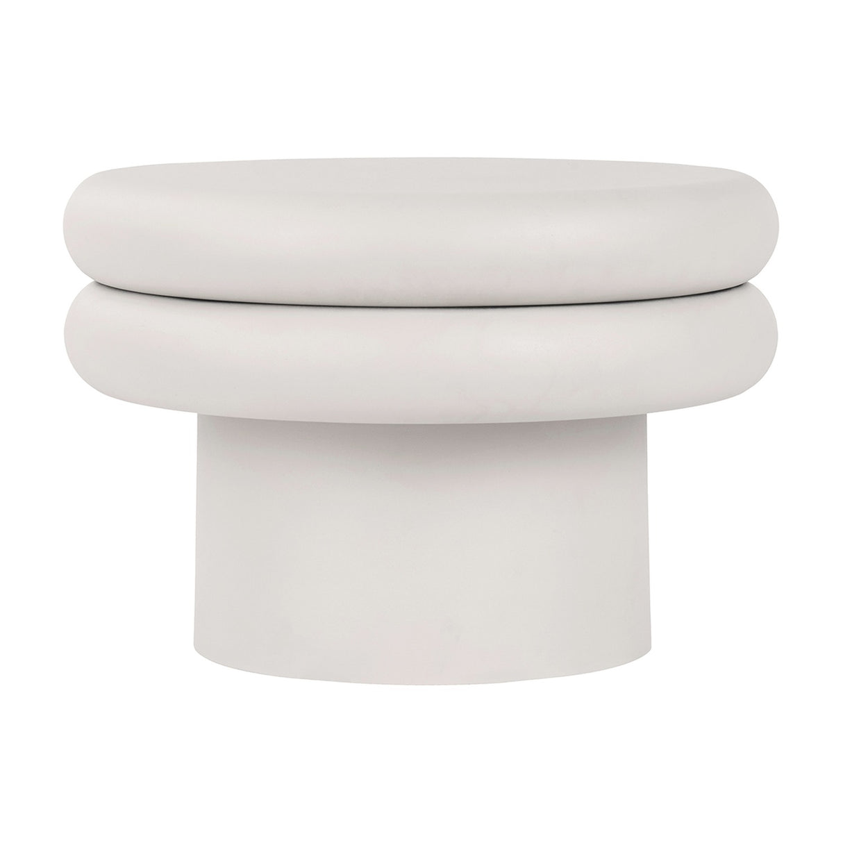 Round Textured Iron Coffee Table – Cream