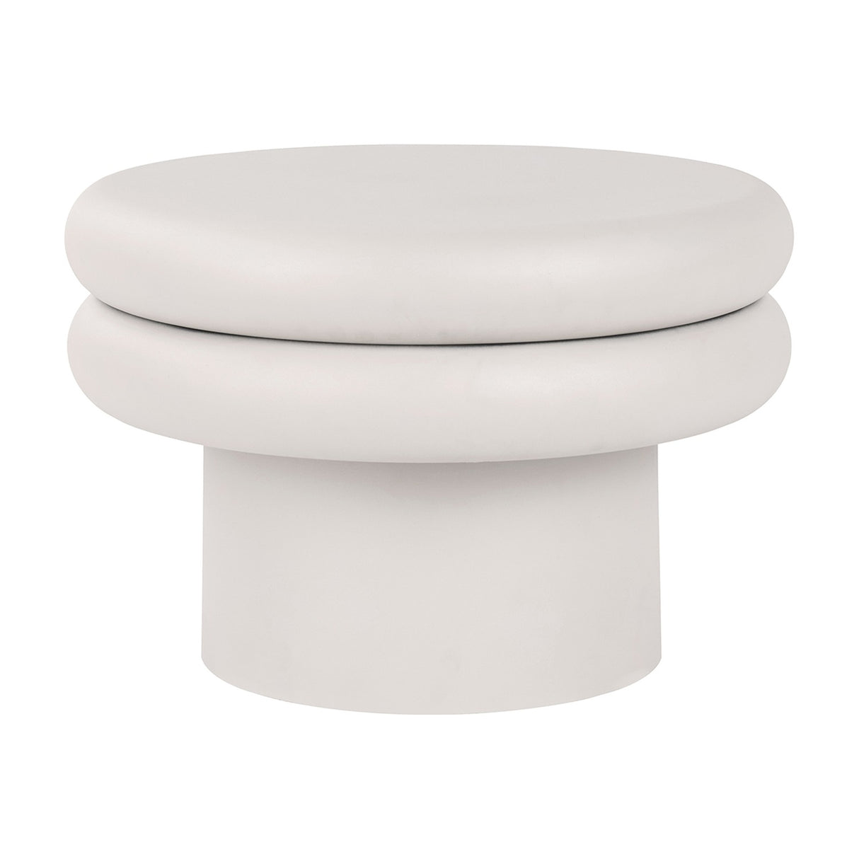 Round Textured Iron Coffee Table – Cream