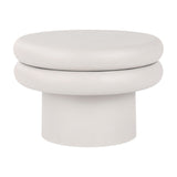 Round Textured Iron Coffee Table – Cream