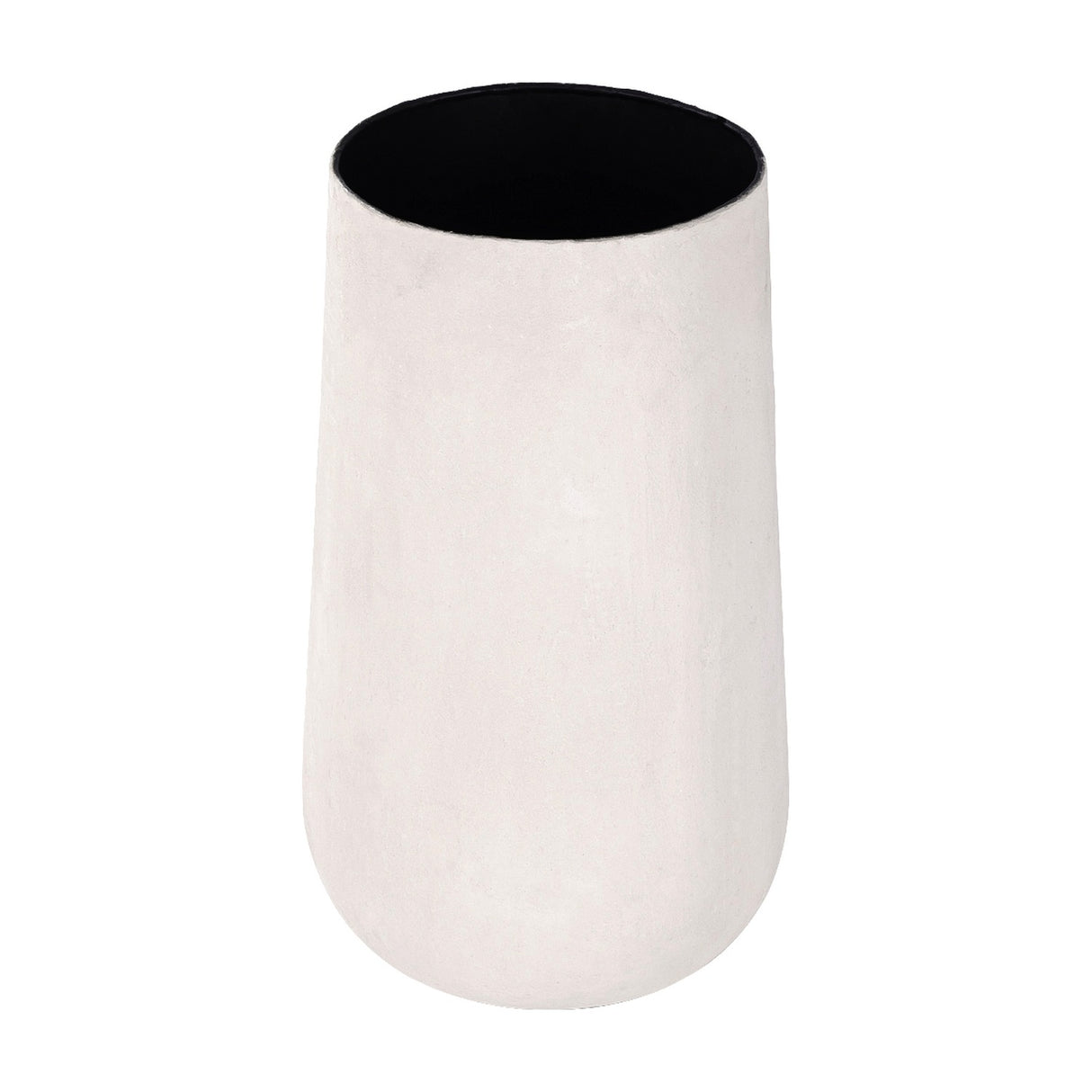 Textured Tall Papier-Mâché Planter – Cream