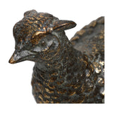 Textured Pheasant Antique Gold Candle Holder