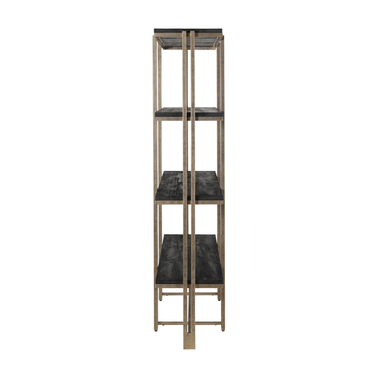 Sandblasted Mango Wood Champagne Gold Wall Shelf
