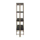 Sandblasted Mango Wood Champagne Gold Wall Shelf