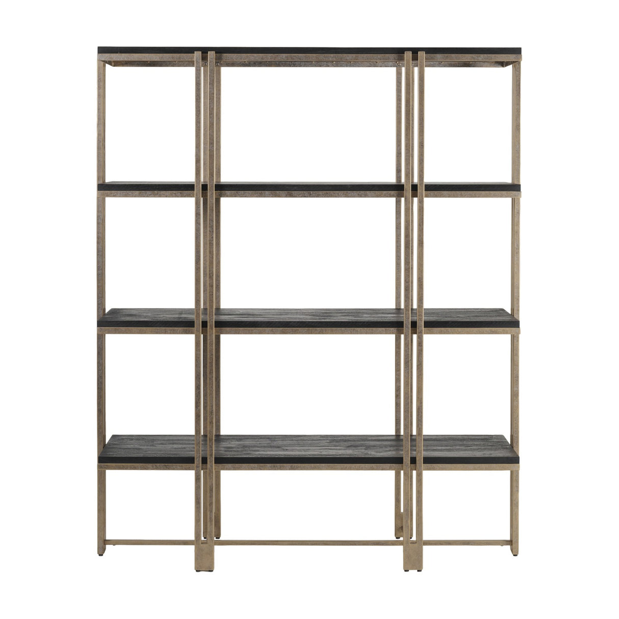 Sandblasted Mango Wood Champagne Gold Wall Shelf