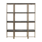 Sandblasted Mango Wood Champagne Gold Wall Shelf