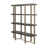 Sandblasted Mango Wood Champagne Gold Wall Shelf
